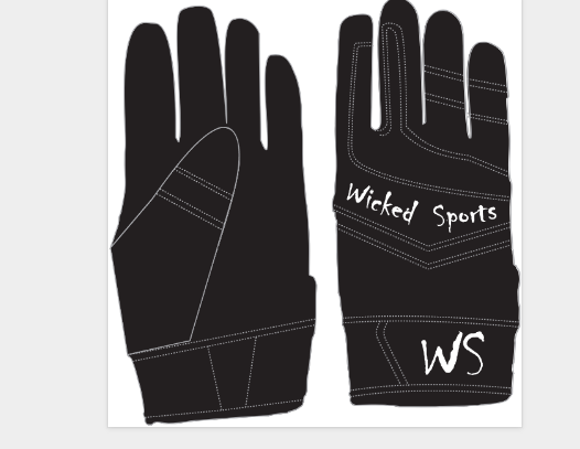 Wicked Sports Batting Glove - BLACK